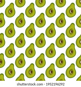 Avocado fruit on a white background.Pattern for textile, fabric, packaging paper, background, wallpaper, material.