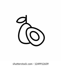 Avocado fruit outline icon. Vitamin and diet sign. Linear style sign, symbol, logo illustration.