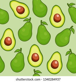 Avocado Fruit Seamless Pattern