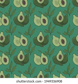 avocado fruit seamless pattern background vector