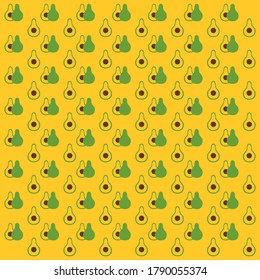 Avocado Frucht nahtloser Musterhintergrund.Farbige Bildschirmhintergrund, Vektorgrafik und gut zum Drucken