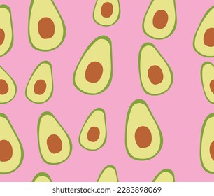 Avocado fruit seamless pattern design