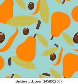 Avocado fruit seamless pattern hand-drawn repeat background for summer colorful fabric