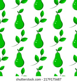 Avocado-Frucht nahtloses Muster auf weißem Hintergrund.  Es kann für Verpackungen, Umhüllungspapier, Textilien und andere verwendet werden.