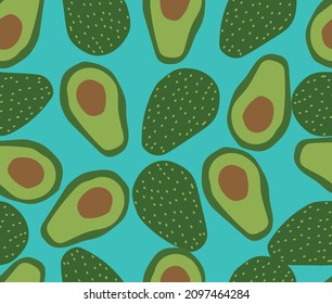 avocado fruit seamless pattern vector art design