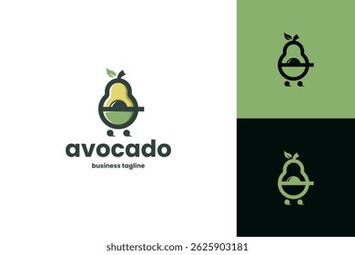 avocado fruit shop logo vector