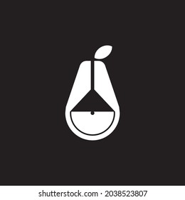 avocado fruit silhouette logo design