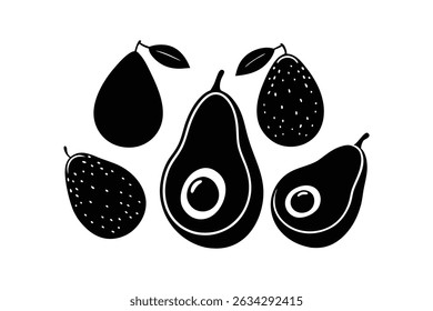 Avocado Fruit Silhouette Vector Design