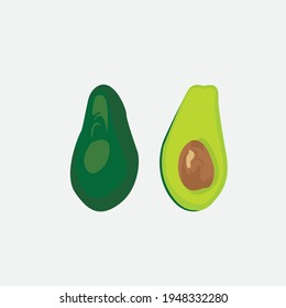 avocado fruit with a simple design. for templates, stickers and logos