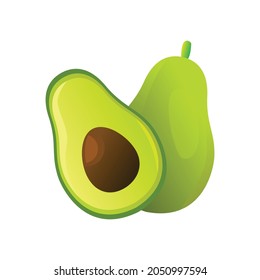 un fruto de aguacate de estilo sencillo 