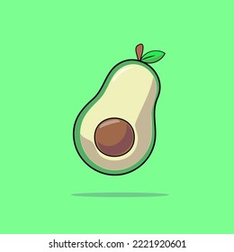 Avocado fruit. simple vector illustration
