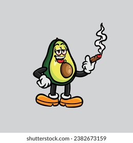 avocado fruit smoking joint and hold nug from weed cannabis bud flower marijuana