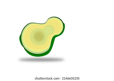 avocado fruit split vector format.