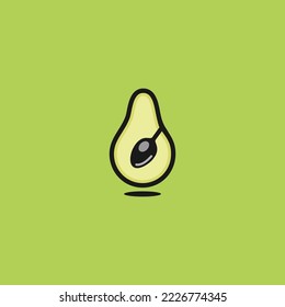 Fruto de aguacate con icono del logo de la cuchara
