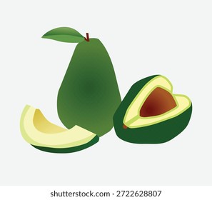 Diseño de Vector de frutas de aguacate para decorar