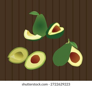 Diseño de Vector de frutas de aguacate para decorar