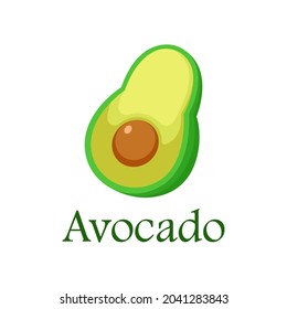 Avocado fruit vector. Fresh avocado vector illustration in trendy style isolated on white background