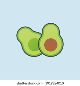 Avocado fruit vector icon illustration