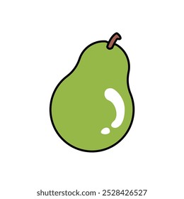 Avocado Fruit Vector Icon. suitable for children's learning