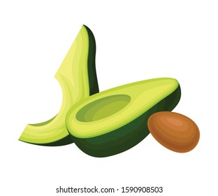 Avocado Fruit Vector Illustrated Food Item Isolated On White Background
