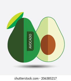 avocado, fruit vector illustration