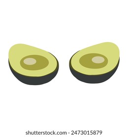 Ilustración vectorial de frutas de aguacate. Icono de comida de aguacate.