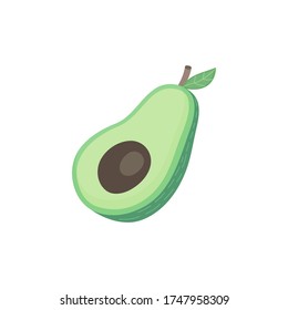 Icono de ilustración de vector de fruto de aguacate. Mano dibujó aguacate verde maduro. Aislado.