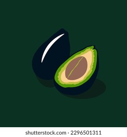 Avocado fruit vector illustration Organic food Cartoon style