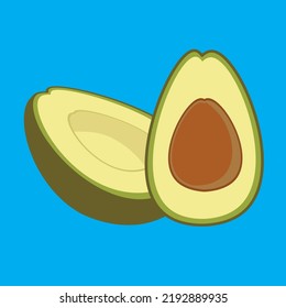 Avocado fruit vector illustration in pop color cartoon style