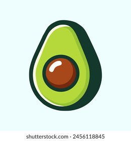 Avocado Fruit Vector Illustration, for trademark purposes or social media stickers