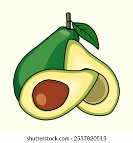 Avocado Fruit Vector Image and Illustration