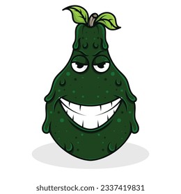Avocado fruit vector logo mascot design with various expressions