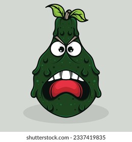 Avocado fruit vector logo mascot design with various expressions