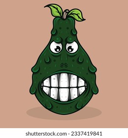 Avocado fruit vector logo mascot design with various expressions