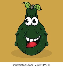 Avocado fruit vector logo mascot design with various expressions