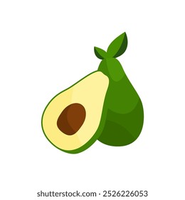 Avocado fruit vector, ripe avocado