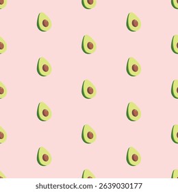Avocado Fruit Vector Seamless Pattern for fabric, drawing labels, wallpaper, fruit background. Avocado summer background.