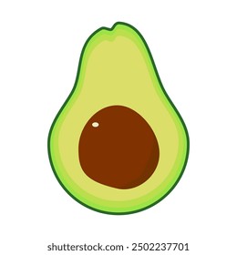 avocado fruit vector. split avocados. avocado illustration. vector design. flat design. simple design. fruit theme. fruity taste.