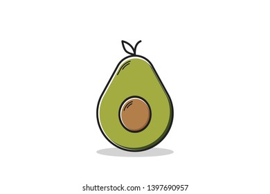 avocado fruit vector, suitable for logo or icon, easy to change color and add text