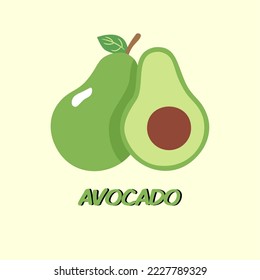 VECTOR DE FRUTAS DE AVOCADO, ICONO SIMBÓLICO