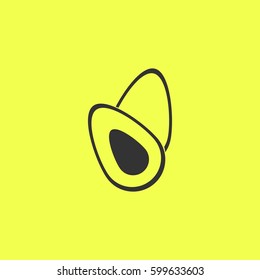 Avocado fruits icon flat. Black pictogram on white background. Vector illustration symbol and bonus button