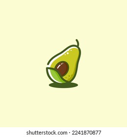 Avocado Fruits Logo Design Illustration