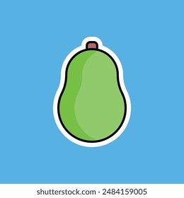 Avocado Fruits Sticker Vector Illustration