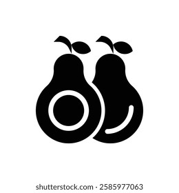 Avocado Glyph Icon. Avocado Icon