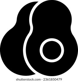 Avocado-Glyphe-Symbol, Vektorgrafik
