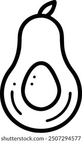 Avocado Glyph Icon Vector for Healthy Food and Nutrition Designs