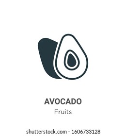 Avocado glyph icon vector on white background. Flat vector avocado icon symbol sign from modern fruits collection for mobile concept and web apps design.