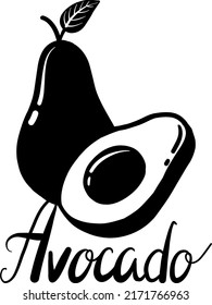 Avocado glyph silhouette icon vector on white background. Flat vector avocado icon symbol sign from modern fruits collection for mobile concept and web apps design