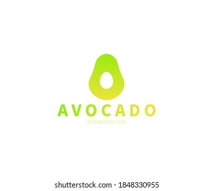 Avocado Gradient Logo Concept. Vector Design Illustration. Symbol and Icon Vector Template.
