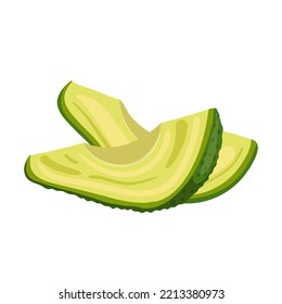 avocado green cartoon. food fresh, vegetable cut, organic exotic, ripe half ingredient, healthy natural, raw, fruit avocado green vector illustration